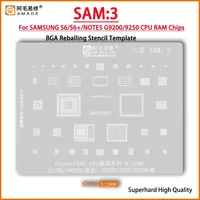 Amaoe Universal 0,12 MM CPU BGA Reballing Stencil para Samsung SAM 1-20 IC Chips Reparación de soldadura Estaño Plantación Malla de acero