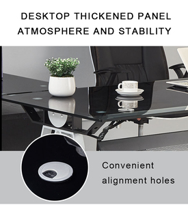 Đồ Nội Thất Văn Phòng Hiện Đại Tối Giản Bằng Kim Loại Chất Lượng Cao Phổ Biến Bàn Kính Cường Lực - Product Image 5