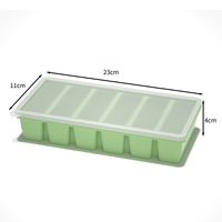 Bac à glaçons en silicone facile à détacher avec couvercle, machine à glaçons 6 cubes pour bar de fête, cocktail, whisky, boissons froides