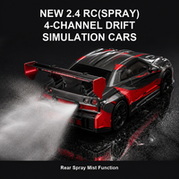 Voiture RC 2.4G rechargeable avec pulvérisation, phares et simulation de drift, véhicule de course 4x4 pour enfants