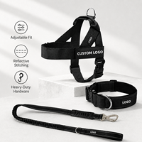 Harnais tactique personnalisé anti-traction pour chien, ensemble collier et laisse, en polyester durable, équipement de promenade en extérieur pour chiens de grande race