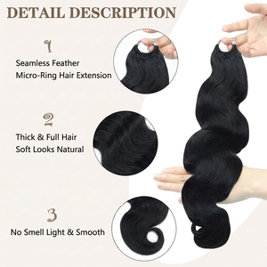 FH Double Drawn <b>Body</b> <b>Wave</b> Miracle Knot Crochet Human Hair Color Ring X Feathering Tip Braids Human Hair Crochet - Product Image 2