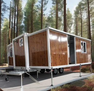 Casa contenedor expandible modular de acero prefabricada con ruedas, venta al por mayor, precio razonable, casas de envío, 20 pies, 40 pies - Product Image 1