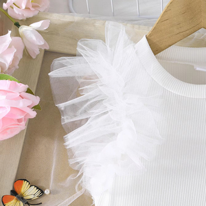 ชุดเดรสเด็กผู้หญิงน่ารักสไตล์หรูหราสำหรับฤดูร้อน ชุดเสื้อผ้าเด็กสองชิ้นแบบไม่มีแขน แต่งลูกไม้สไตล์งานปาร์ตี้ สำหรับเด็กผู้หญิงอายุ 4 ถึง 8 ปี - Product Image 4