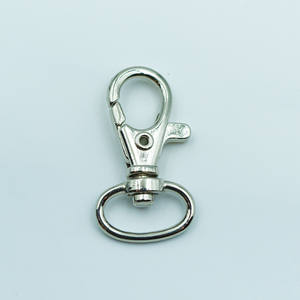 Petit mousqueton pour accessoires de sac Matériau en alliage de zinc à paroi épaisse avec fermoir mousqueton à œil rond et crochet pivotant - Product Image 1