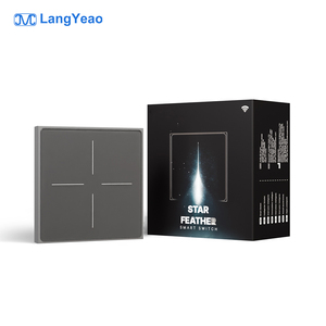 Langyeao tuya EU Anh Sao Lông Thông Minh Wifi/ZigBee ánh sáng chuyển đổi với da-cảm thấy thủy tinh ứng dụng điều khiển 1/2/3/4 băng đảng với dây trung tính - Product Image 1