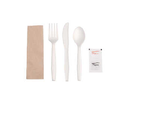 Ensemble de couverts jetables entièrement biodégradables en CPLA, écologiques, taille mini, en acide polylactique, pour la restauration - Product Image 1