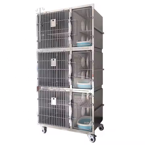 Grand Large <span class=keywords><strong>Cage</strong></span> à chat robuste pour chats Maison durable pour animaux de compagnie pour chats Portes en acier inoxydable 304 avec bac à litière à trois couches 6 boîtes - Product Image 3