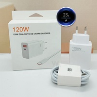 Cargador de Pared USB + Tipo-C de Doble Puerto con Carga Súper Rápida PD y QC3.0, Estándar de EE. UU., UE y Reino Unido, 120 W, para Relojes Inteligentes y Teléfonos Móviles