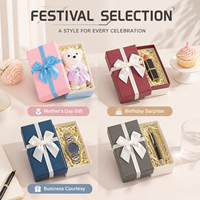 Boîte cadeau en papier spécial personnalisée avec ruban et nœud, boîte cadeau en carton pour anniversaire, mariage, boîte en papier rigide de luxe avec couvercle et base, boîte en papier recyclé