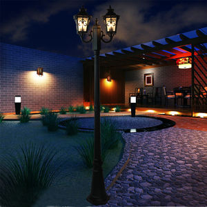 Индивидуальный уличный фонарь в европейском ретро-стиле, алюминиевый, антикоррозийный, IP66, для гостиниц, на высоком столбе - Product Image 4