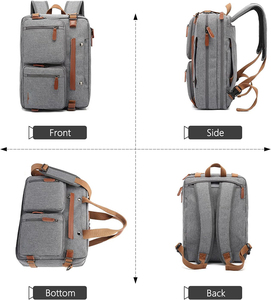 Premium Men Luxury Travel Business Custom Genuine <strong>Leather</strong> Computer Laptop Briefcase Backpack Laptop Bags 3 in 1 Laptop Bag - Product Image 3