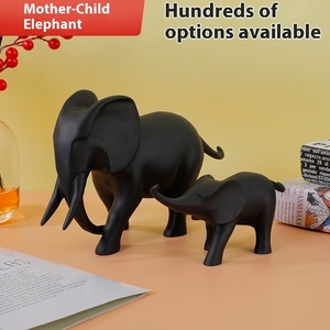 Nuova Statuetta Artistica in Resina di Madre e Figlio <span class=keywords><strong>Elefante</strong></span>, Ornamento Decorativo da Collezione per Casa, Ufficio e Soggiorno - Product Image 2