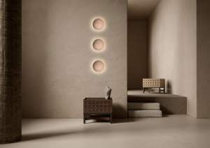 Lampe murale en pierre de travertin naturelle en forme d'éclipse lunaire moderne pour chambre à coucher, couloir, décoration de chevet - Product Image 5