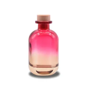 großhandel aroma 100 ml kundendefinierte glasflasche diffusor verschiedene kapazität schilf glasflasche rohrholz mit kappe kristall mit korkstopfen