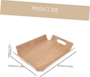 Plateau rectangulaire en bois courbé avec logo personnalisé, plateau de service pour aliments, ustensiles de cuisine - Product Image 2