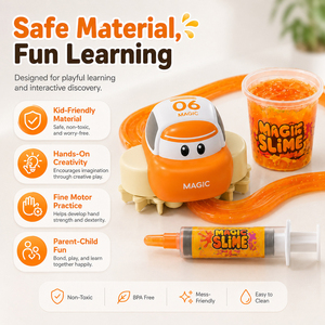 Auto giocattolo creativa fai-da-te con slime, per bambini, educativa, con tracciato automatico, mini auto giocattolo a batteria - Product Image 3