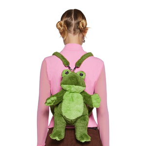 Offre Spéciale mignon Kawaii vert <span class=keywords><strong>grenouille</strong></span> sac à dos en peluche Super doux forme en peluche sac à dos en peluche pour fille - Product Image 6