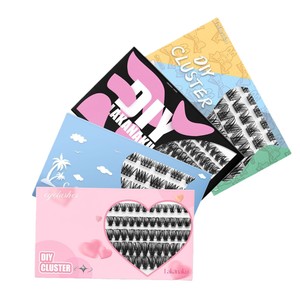 Pestañas Postizas en Racimo Lakanaku DIY, 20P 30P 40P 50P 80P, Base Negra, Fibras Importadas, Autoadhesivas, Extensiones Segmentadas - Product Image 5
