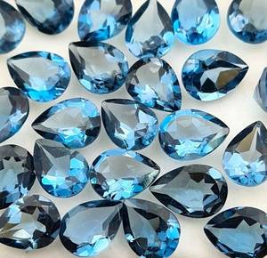 5 Piezas de Topacio Azul Londres Natural de 3x5mm, Corte Facetado en Forma de Pera, Piedra Preciosa Suelta para Joyería - Product Image 1