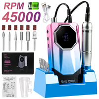 Perceuse à ongles Portable professionnelle et tampons de lime 45000 tr/min outil de pédicure manucure électrique avec moteur brossé pour une utilisation en salon