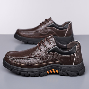 Mocassins pour hommes en cuir de vachette véritable de haute qualité, chaussures décontractées, texture douce, semelle épaisse, chaussures à enfiler, printemps/été - Product Image 4