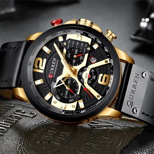 Montres de sport décontractées CURREN 8329 pour hommes, montre-bracelet en cuir de luxe de marque haut de gamme, montre homme, chronographe tendance - Product Image 4