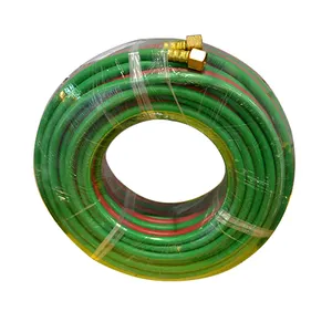 high quality iso3821 rubber twin coiled braided oxygen acetylene twin welding hose 20 bar