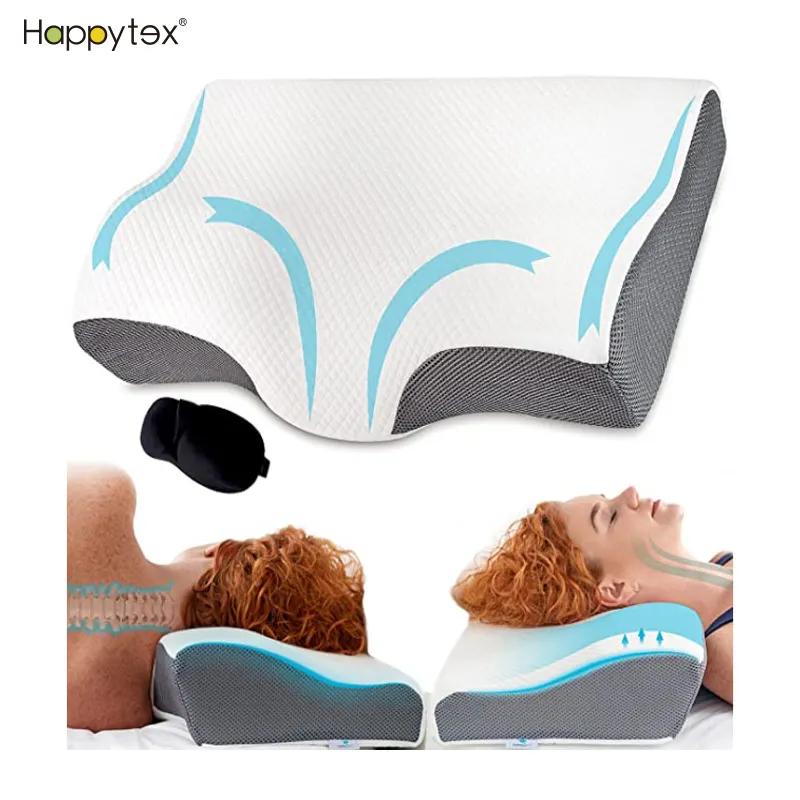 High quality anit-snoring butterfly Cervical pregnancy pillow foam memory low MOQ custom logo easy clean use