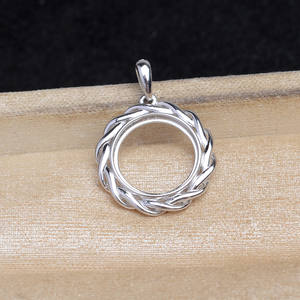 Wenchi S925 Plata Set de Accesorios DIY 6079 Soporte para Anillo y Colgante 12.8-13mm Ganchos para Pendientes de 3mm Tipo Espiral Hecho en China - Product Image 3