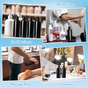 Bouteilles en plastique PET vides pour shampooings et lotions, transparentes, ambrées, bleues, vertes, blanches, avec bouchon à disque pression - Product Image 5