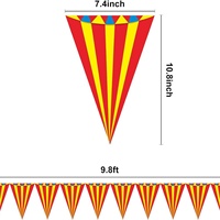 Guirlande de fanions en papier sur le thème du cirque de clowns, décoration de fête d'anniversaire, bannière suspendue