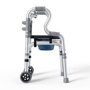 Marcheur et déambulateur assisté tout-en-un <span class=keywords><strong>pour</strong></span> senior avec siège confortable Commode Douche Toilette Assistance - Product Image 3