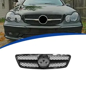 Nhà Máy Trực Tiếp Bán Xe Mới Đầy Đủ Bạc Front Bumper Lưới Tản Nhiệt Cho Mercedes W203 AM-G Phong Cách