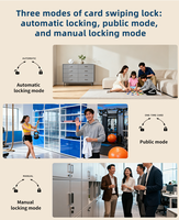 Serrure de casier intelligente à déverrouillage en mode public, contrôle TT Lock, accès par carte IC pour casiers de gym et rangements intérieurs