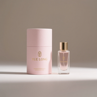 Boîtes rondes cylindriques de luxe Tubes noirs mats avec argent pour emballage de bouteille en verre de parfum/huile essentielle Tube cosmétique
