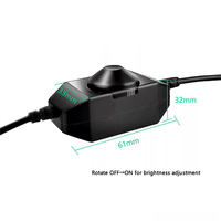 Variateur de luminosité LED en plastique 12-24V, interrupteur rotatif pour bande lumineuse monocolore