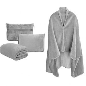 Wholesale 2-in-1 Foldable Multifunctional <b>Cushion</b> <b>Storage</b> Blanket Office Shawl Flannel Cape Blanket - Product Image 5