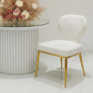 Chaises de salle à manger nordiques blanches durables en acier inoxydable rembourrées pour hôtel, salon, extérieur et villa – Luxe moderne - Product Image 1
