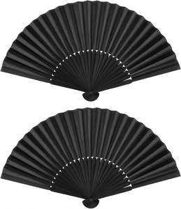 Abanico de Mano Clásico Negro Vintage, Nuevo, Abanicos Plegables para Baile, Bodas, Fiestas, Estilo Sencillo, Regalos Originales - Product Image 1