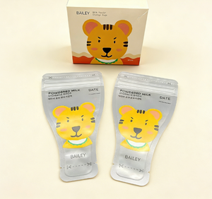 Sachets de stockage de <span class=keywords><strong>lait</strong></span> en poudre portables pré-stérilisés en PET/PE, sans BPA, avec bec verseur manuel jetable pour voyage et préparation pour bébé - Product Image 1