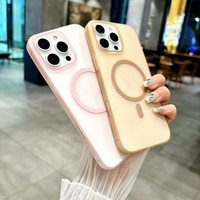 BAILI Factory Nouvelle coque de téléphone en PC translucide mate givrée magnétique couleur bonbon ultra fine antichoc pour Iphone 7 8 14 15+