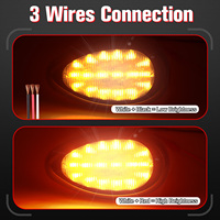 Feu de gabarit ovale ambre 18 LED de 6 pouces pour cabine de camion, feux de position latéraux pour camion et remorque universels, étanche IP67