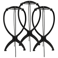 Accessoires pour cheveux : Support de perruque en plastique noir pliable, qui maintient la forme des perruques et des chapeaux multiples