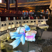 Lanternes en soie personnalisées en forme de poisson Betta fabriquées à l'usine de Zigong |   Lumières LED imperméables en forme d'animaux pour les fêtes et décorations de vacances
