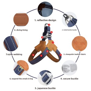 Harnais réfléchissant pour chien de petite et moyenne taille, gilet anti-traction pour chat, sangle de poitrine pour chiot, accessoires pour Pug, Chihuahua, Bouledogue - Product Image 3