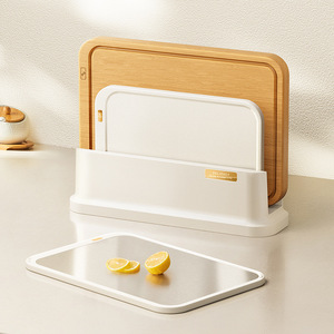 HeDou Bamboo Cutting Board Set Rectangle Dual Material Kitchen Fruit Chopping Block Dishwasher Safe - Product Image 1