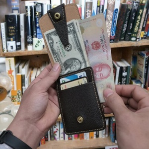 Retro Slim Minimalist Front Pocket <b>Wallet</b> RFID Function Vintage Style Open Closure Short <b>Compact</b> Credit Card Bank ID Card Case - Product Image 3