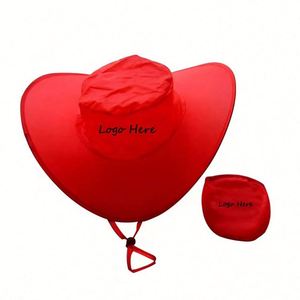 Custom Logo Folding Nylon 190T Polyester Cowboy <b>Cap</b> <b>Flat</b> Brim Elastic Closure Soft Comfortable Flexible <b>Summer</b> Beach Hat - Product Image 5
