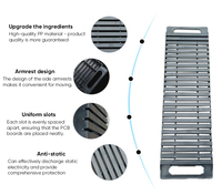 Support de rangement antistatique en plastique conducteur noir pour cartes de circuits imprimés ESD, idéal pour les usines d'assemblage électronique